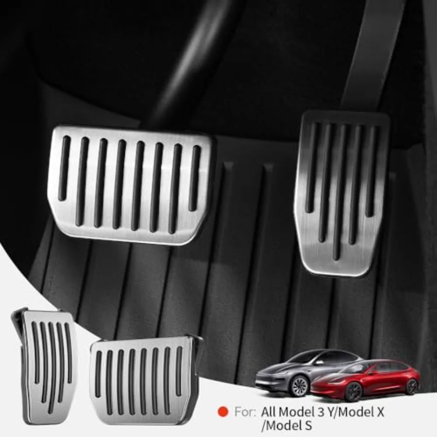 Pedal Covers for Model Y Juniper 2025-2026 and Model 3 Highland 2024-2026, Fits Model Y/3 2016-2026, 304 Stainl Steel Brake and