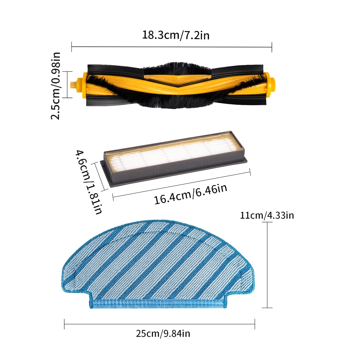 Main Side Brush Mop Pad Filter Dust Bag For Ecovacs Deebot T8, T8 Aivi, T8+, T8 AIVI+, T8 MAX, N8 Pro, N8 Pro Plus Robot Vacuum