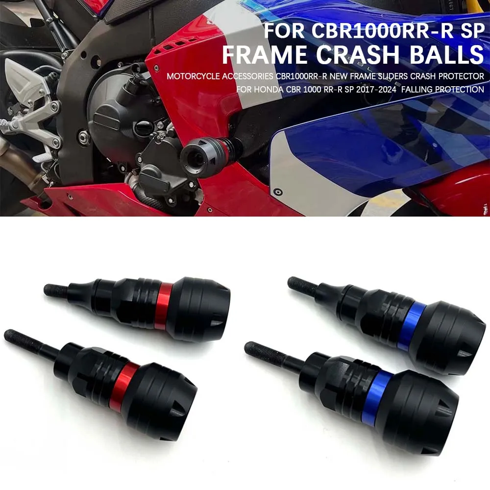 

Мотоцикл для Honda CBR1000RR-R SP 2017-2024, новые ползунки для рамы, защита от столкновений, защита двигателя, алюминиевые шарики от столкновений
