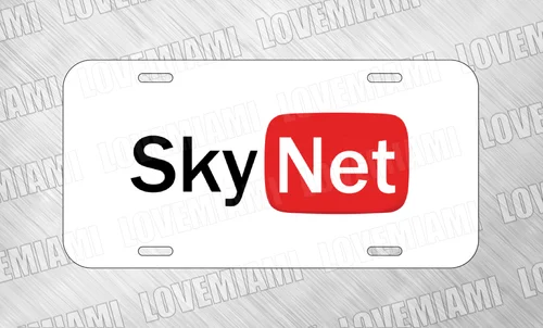 SkyNet Funny Parody Terminator AI License Plate Auto Car Tag FREE SHIP Aluminum