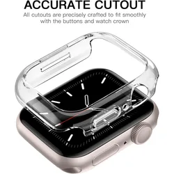 Матовый чехол для Apple Watch 45 мм, 41 мм, 40 мм, 44 мм, жесткий бампер из ПК, защитный чехол, рамка без стекла, iWatch SE 9 8 7 6 5 4, аксессуары