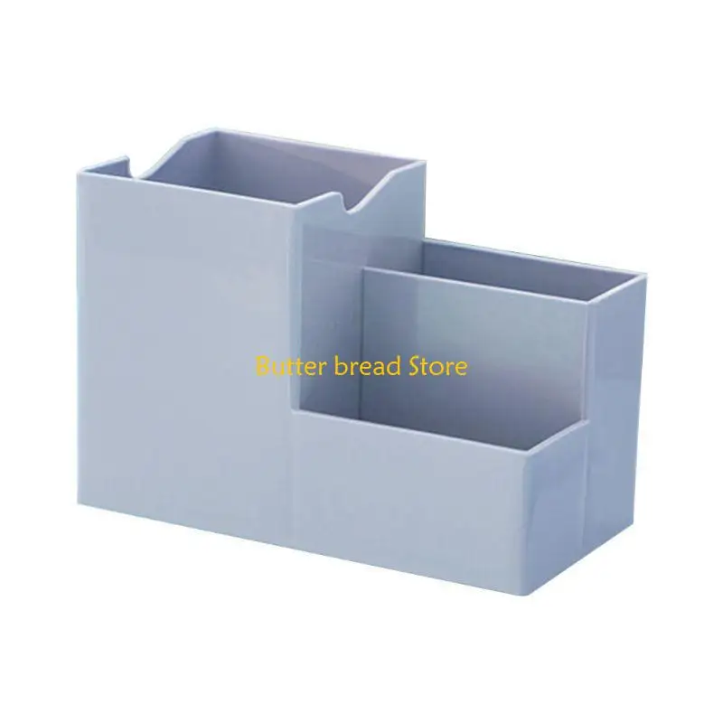 W89C Plastic Compartment Pen Holder Simple Storage Ruler Note Stickers Eraser Boxes