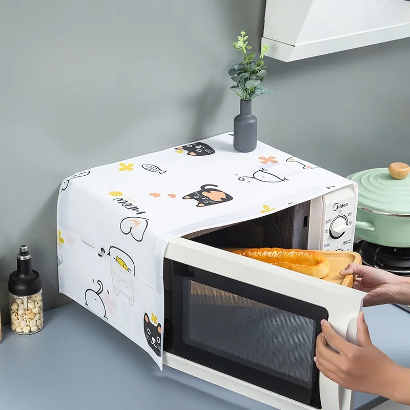 

Microwave Oven Dust Covers Grease Proofing Storage Bag Double Pockets Dust Covers Microwave Oven Hood Kitchen Accessories