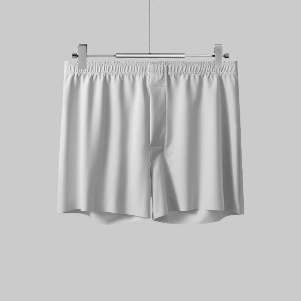 3 pçs elástico de seda gelo calcinha plana masculina tamanho grande sem costura boxers finos shorts meados de cintura cuecas masculinas