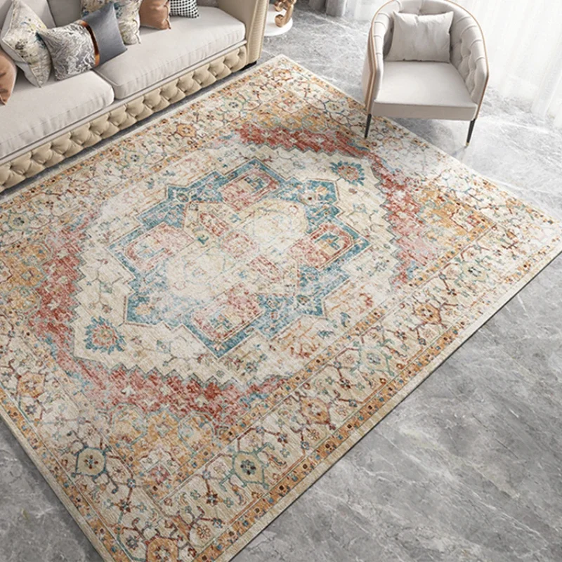 VIKAMA Bohemian Retro Carpet - Large Area Bedroom, Living Room Slippery Floor Carpet, Lounge Floor Mat, Home Decoration