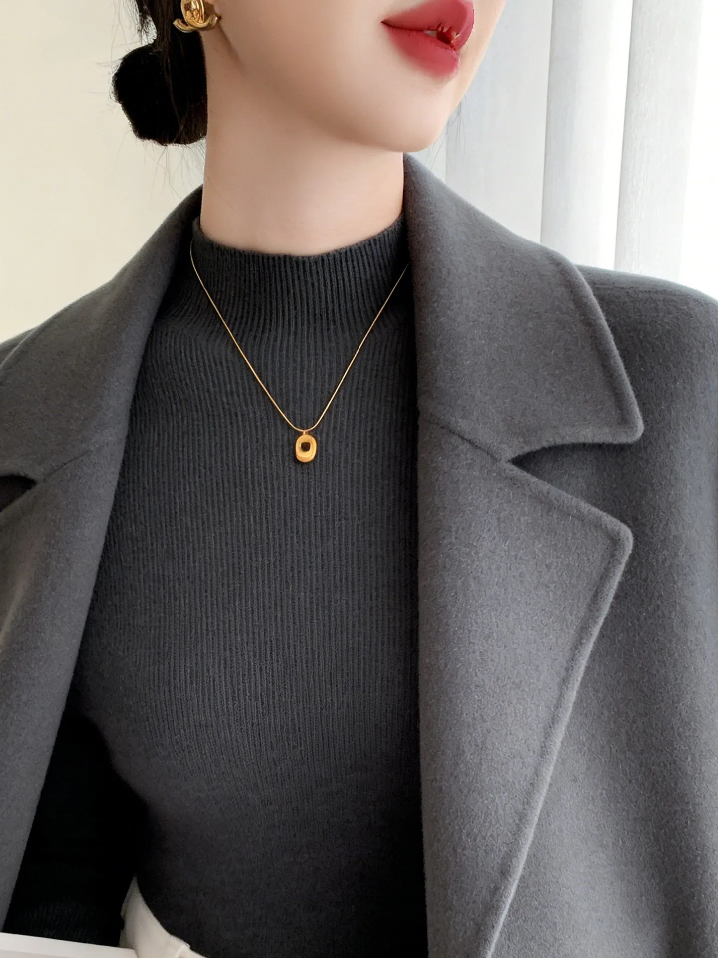 

Осень-зима, облегающий женский базовый свитер irt f, вязаный свитер с высоким воротником, внутренняя одежда, мягкий длинный цвет све