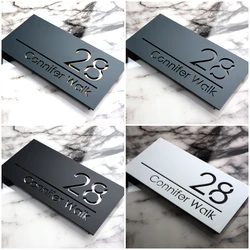 Personalized Laser Cut Acrylic House Number Sign | Modern Nordic Outdoor Wall Plaque for Home, Hotel, and Decorative Art Display