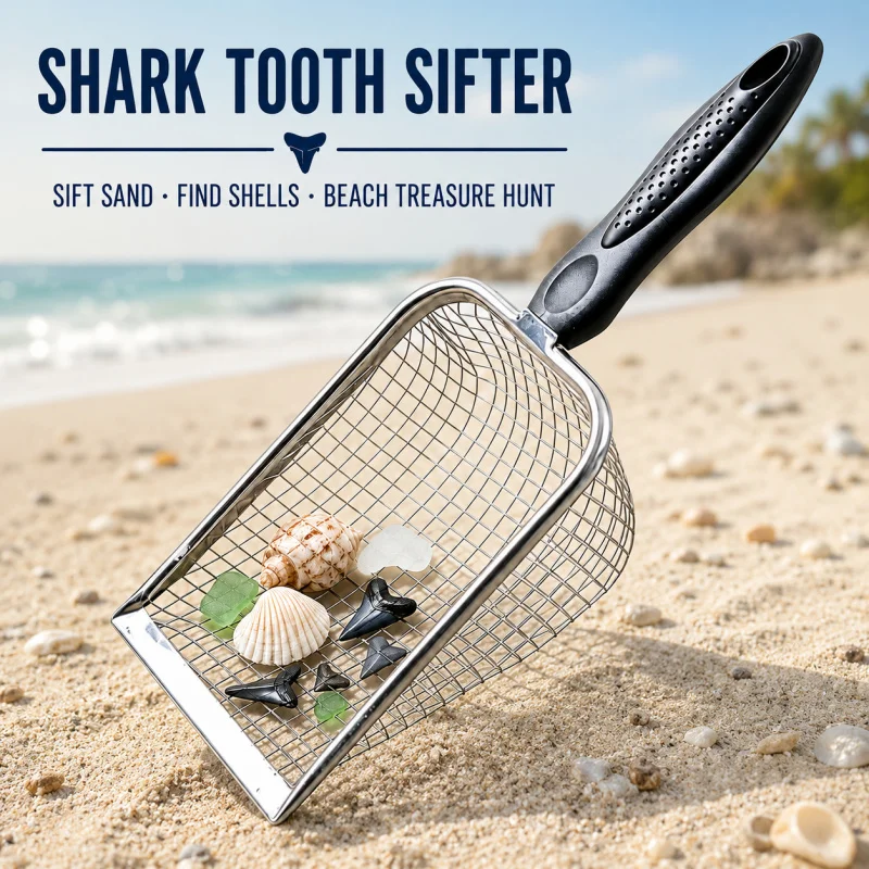 Beach Sand Scoop Shark Tooth Sifter Shell Collecting Sand Scoop For Kids Family Beach Treasure Hunting