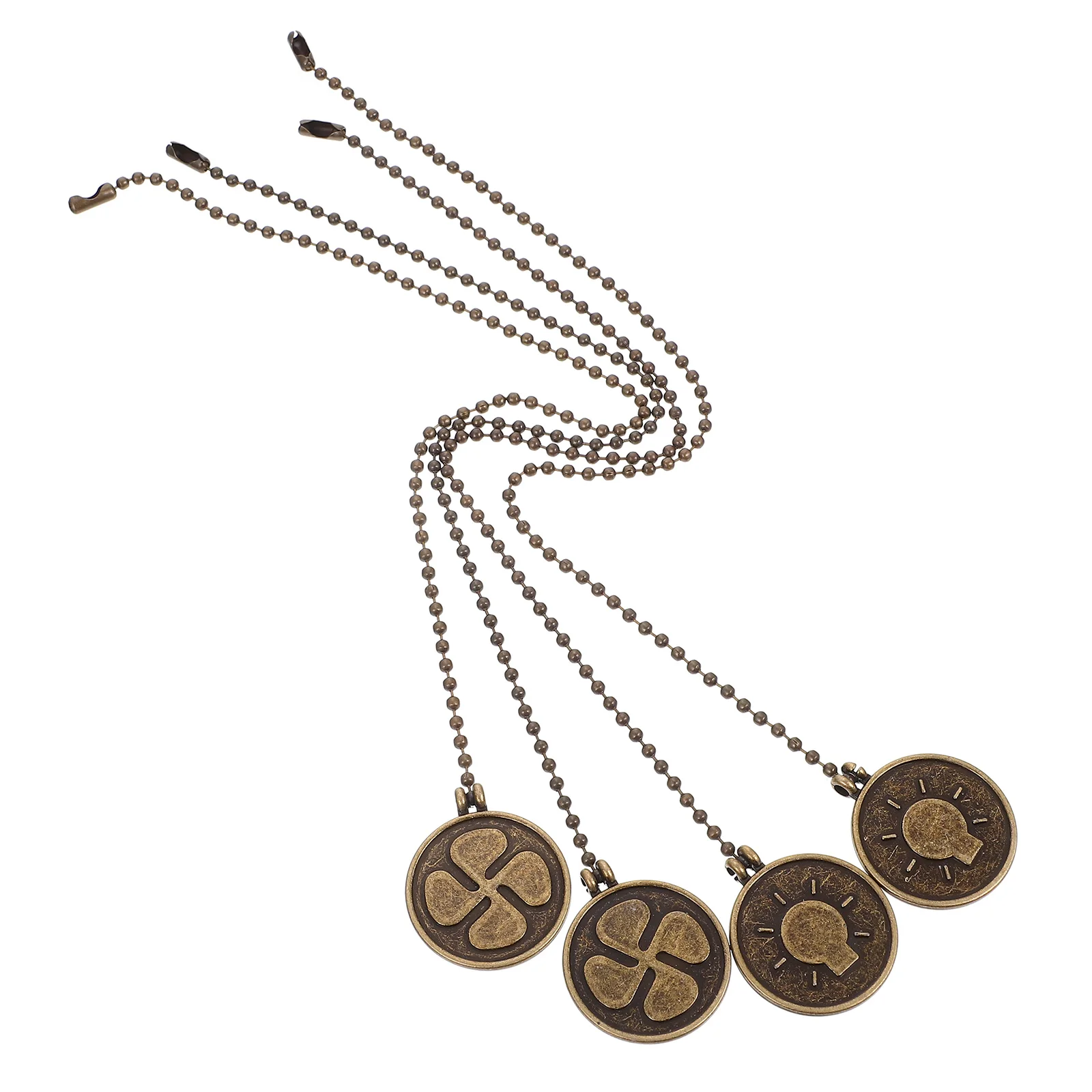 

2 Sets Zinc Alloy Retro Pull Chain Durable Lamp Pendants Vintage Light Accessory Home Decor Ceiling Fan Hardware