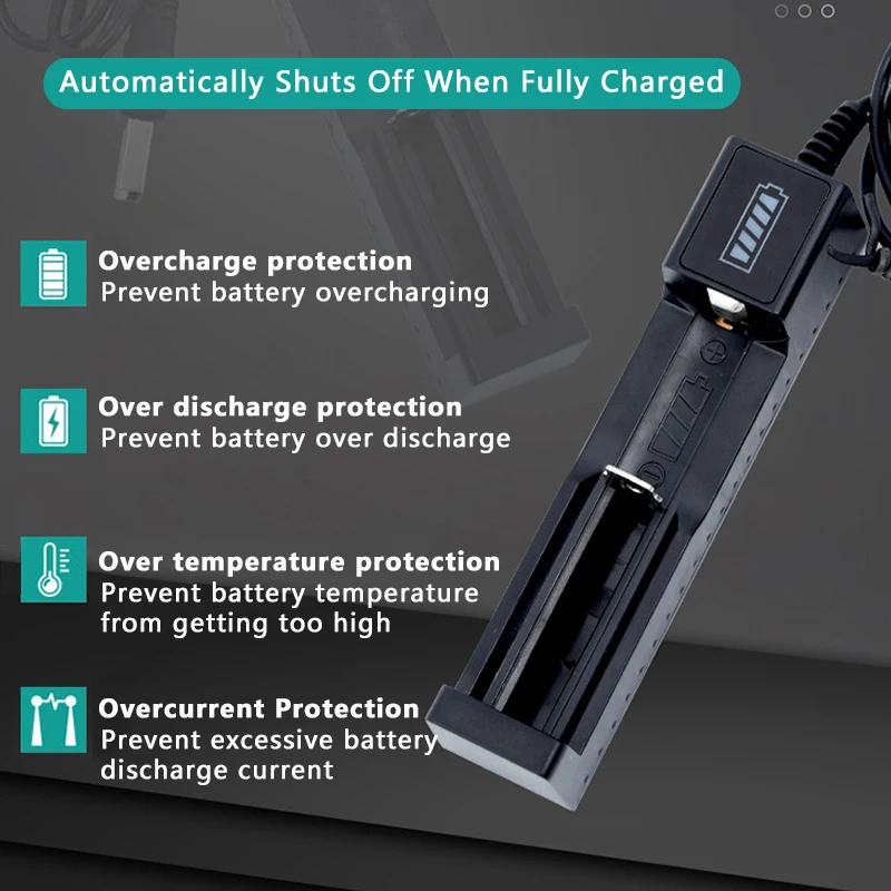 Smart USB Li-ion 18650 Battery Charger Portable Power Charging 4.2V 14500 16340 16650 14650 18350 18650 Lithium Battery Chargers