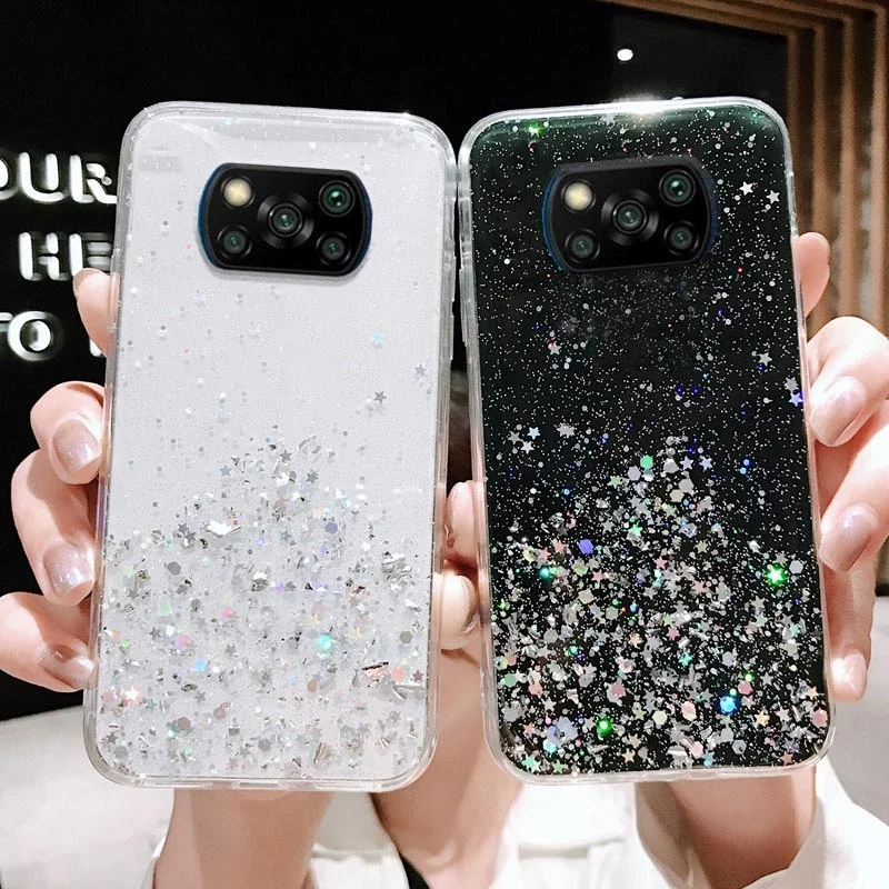 For Xiaomi Redmi Note 9 Pro Case Glitter Phone Case Xiaomi Redmi Note 11 10 Pro 8 7 10S 9S Xiomi Mi 11 Lite Poco F3 X3 Pro Cover