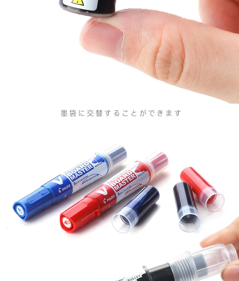 Japan PILOT Schwarzer Whiteboard-Marker, Büro, gerade Flüssigkeit, großes Fassungsvermögen, nachfüllbare Tinte, Bildung, Trainingskurs, löschbarer Stift – Detail 7
