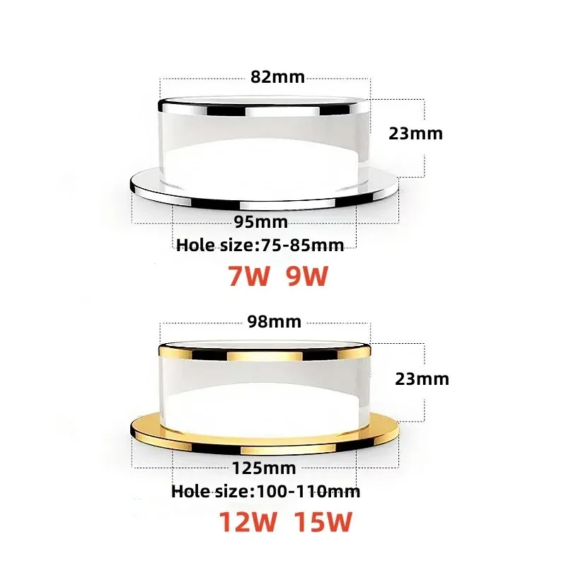 Simple Luxury Embedded Home Glass Creative Corridor Entrance Ceiling Round Bucket Light LED Hole Light