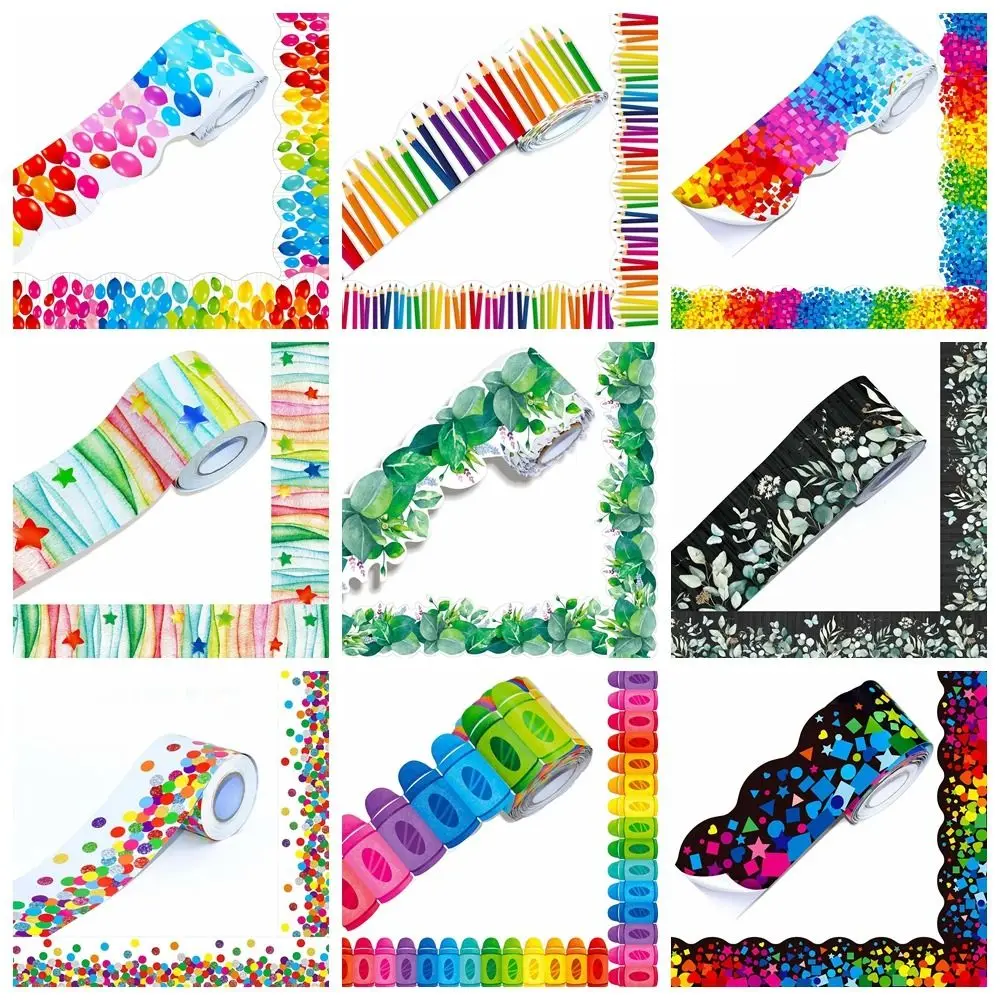 Creative Paper Border Paper Handmade Crafts DIY Bulletin Board Border 18M Stickers