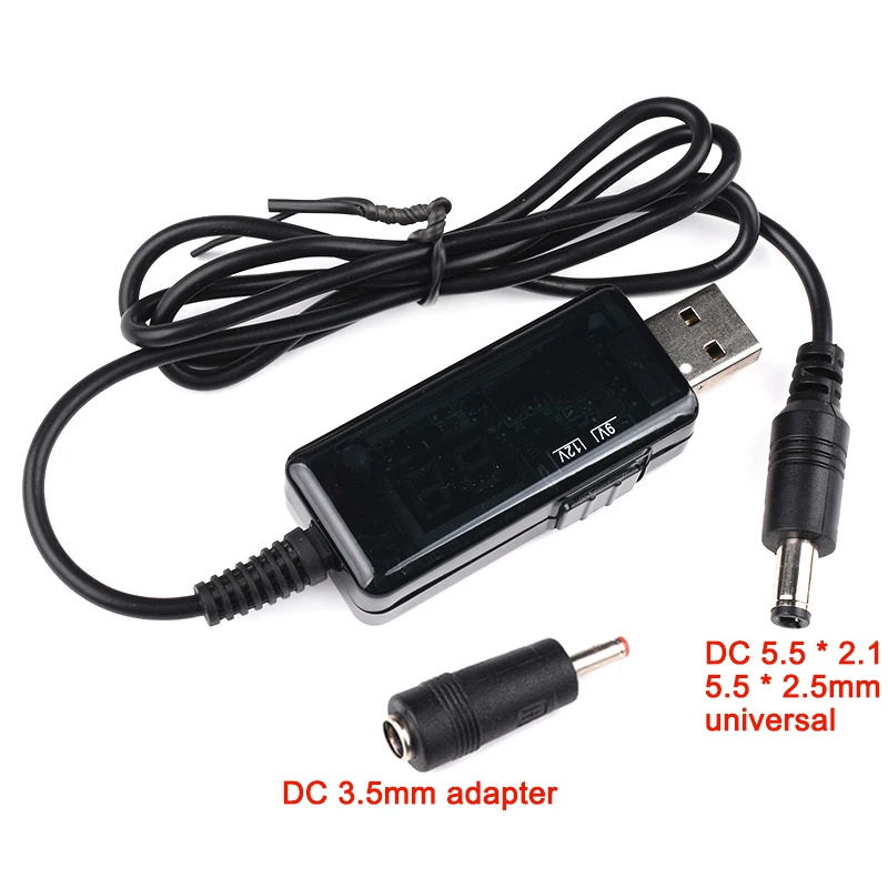 

USB Boost Converter DC 5V to 9V 12V USB Step-up Converter Cable 3.5x1.35mm Connecter For Power Supply/Charger/Power Converter