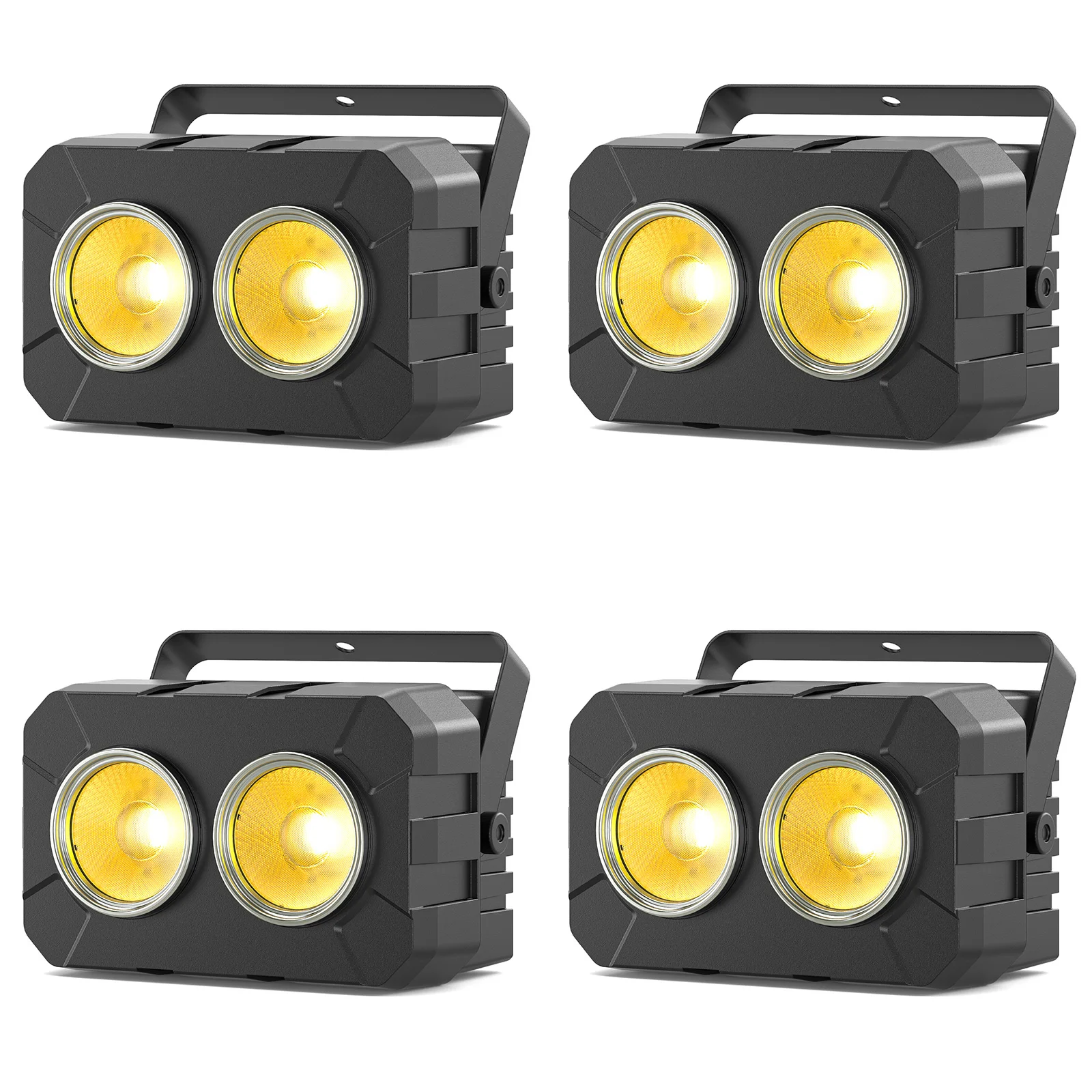 

U'King 4PCS 120W RGBW COB LED Dyeing Par Light DMX512 2 Eyes Stage Light LED Blinder Lighting for DJ Disco Party Wedding KTV