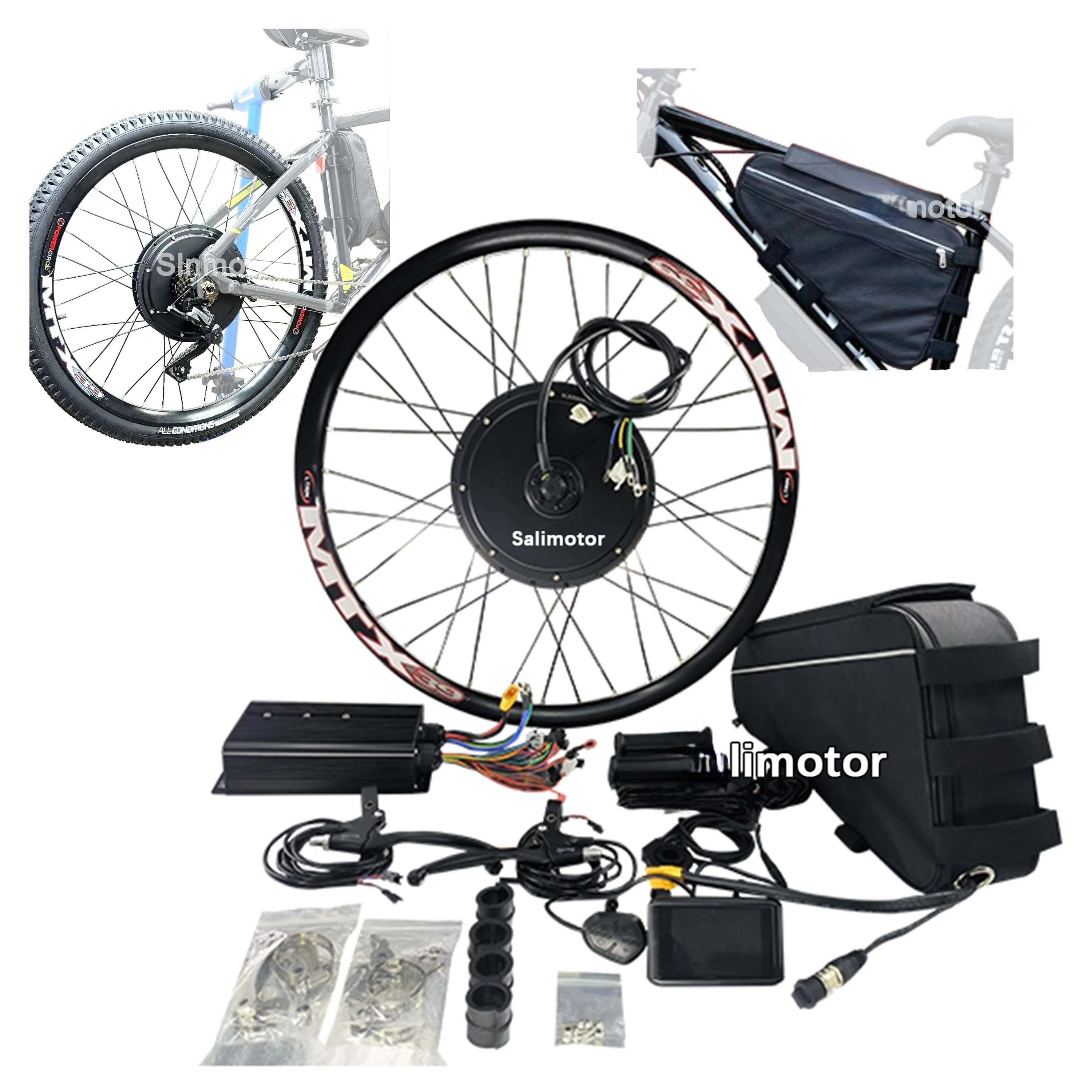 

48V 52V 60V 72V Battery With E-bike Conversion Kit MTX 1500W 2000W 3000W 5000W 8000W Ebike Salimotor 20AH-40AH Electric Bike