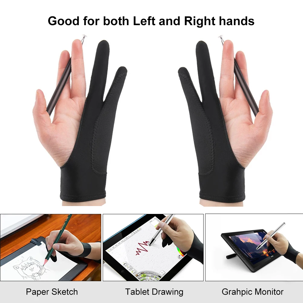 EMTRA Palm Rejection Gloves Two Finger Anti-fouling For Universal Pen Xiaomi Samsung Tablet Pad Stylus For iPad Android Tablet