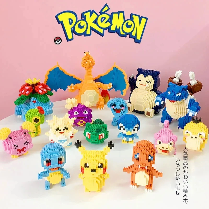 Bloques de Construcción Pequeños y Sencillos de Pokemon, Figura de Anime de