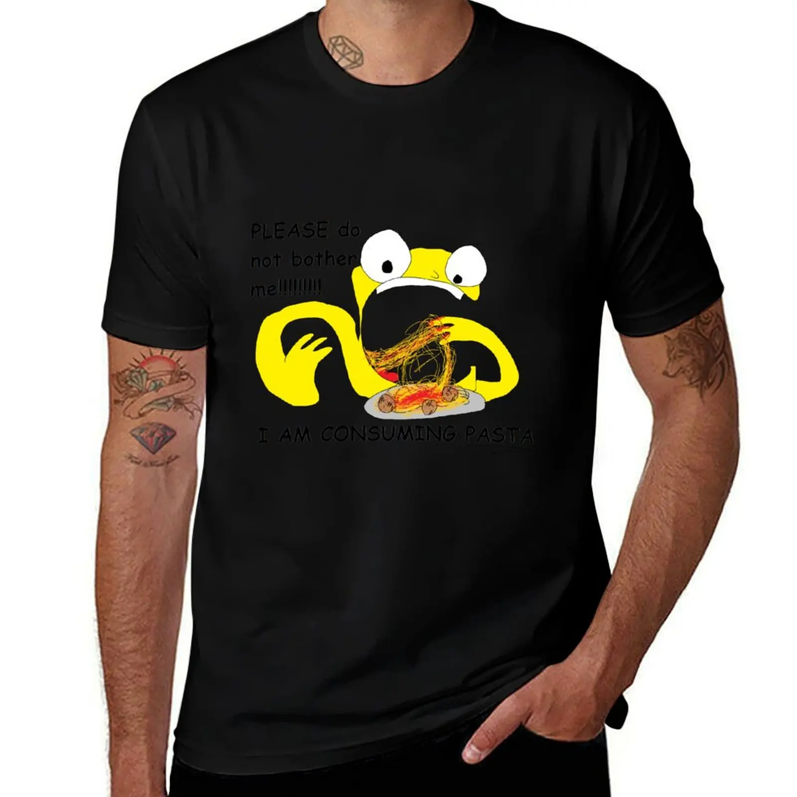 PLEASE do not bother me!!!!! I AM CONSUMING PASTA ms paint classic T-Shirt Big and Tall Basic Tee Shirt T-Shirt