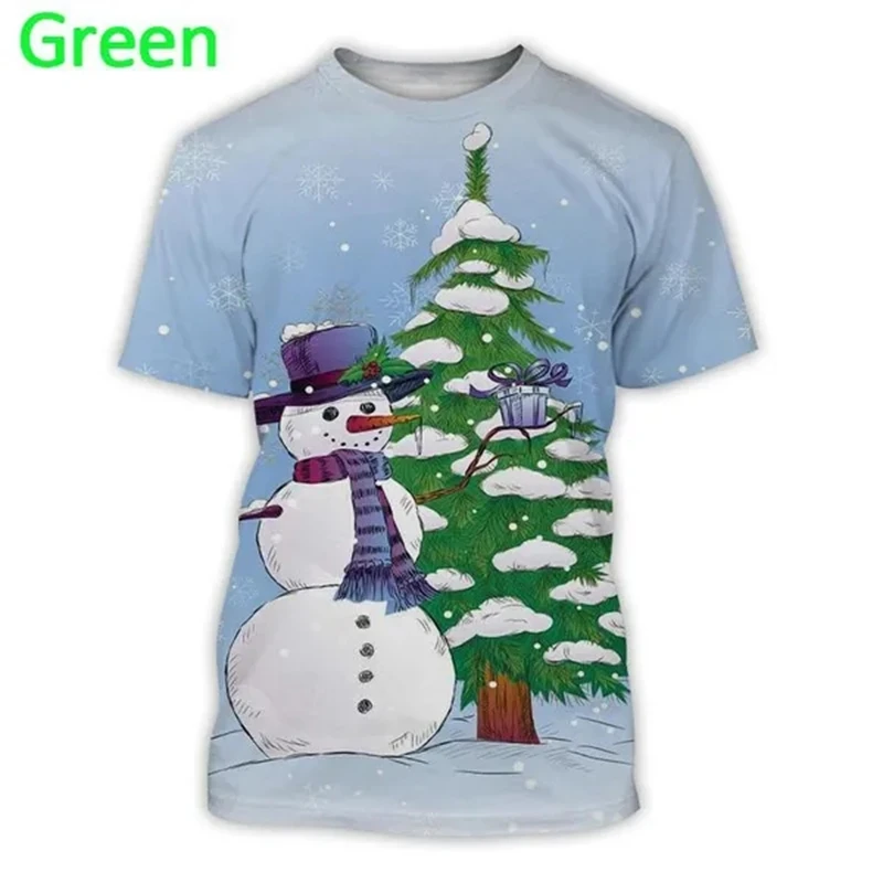 New Fashion Christmas Santa Claus 3d Printed T-shirt Men And Women Christmas Eve Casual Short-sleeved TShirt Summer Men\'s Tops