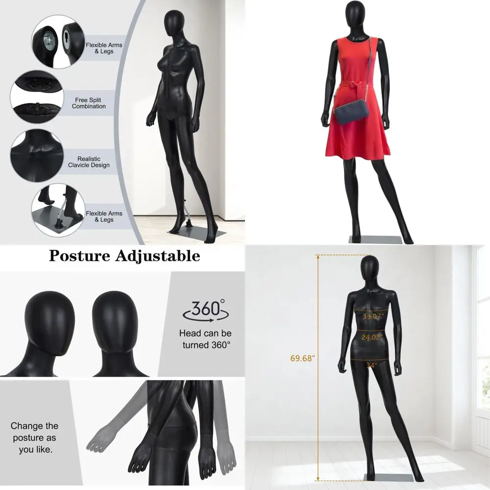 

Регулируемый женский манекен в полный рост со съемной головой и металлическим основанием для демонстрации одежды