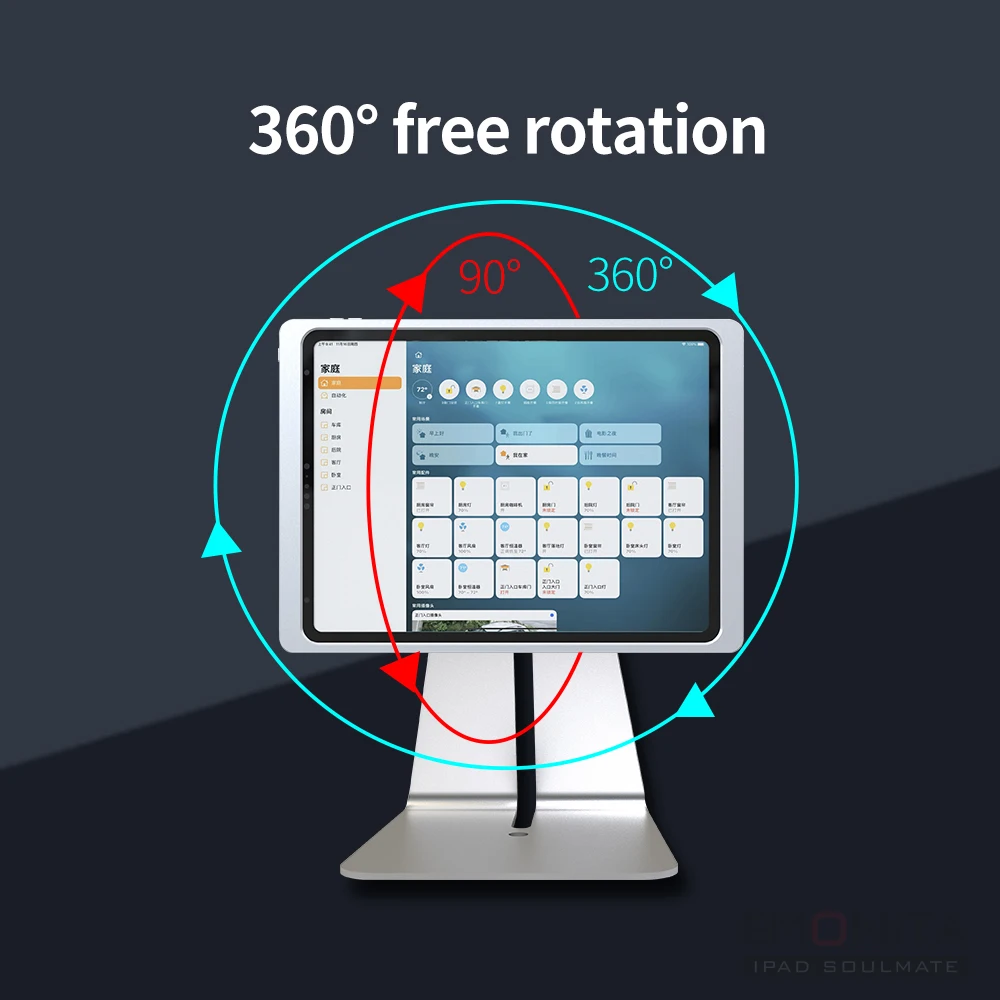 حامل مغناطيسي EMONITA على المكتب مع حافظة لجهاز iPad Air مقاس 13 بوصة (M2/ M3)، شكل L كلاسيكي، مغناطيس قوي، دوران 360 درجة، 90 إمالة #2