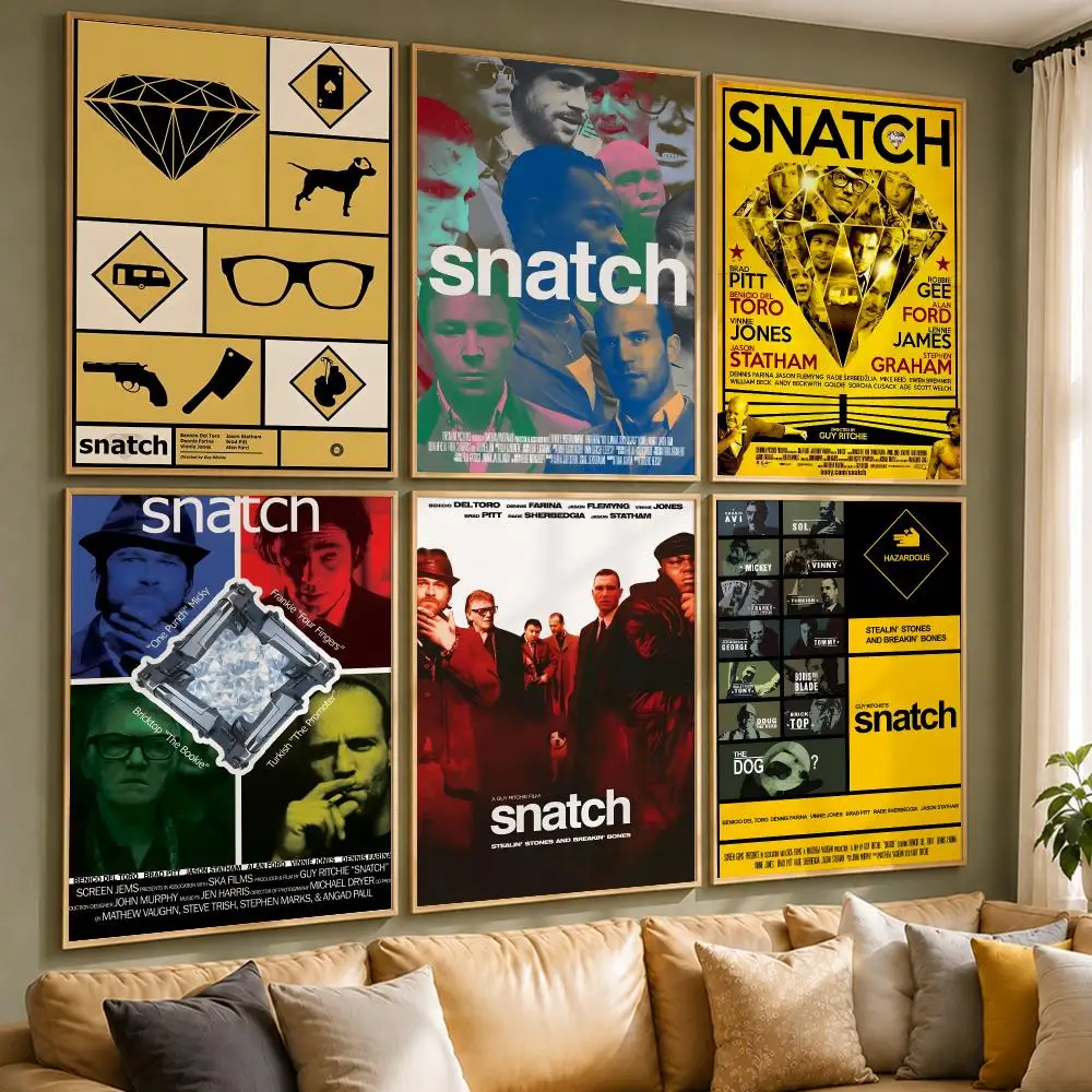 Classic Movie S-SnatchS Poster Vintage Retro Anime Poster Stickers Peel and Stick Wall Art Home Decor