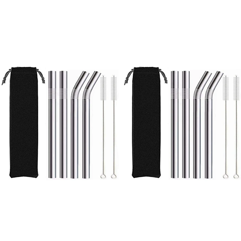 

8 шт., многоразовые металлические соломинки, 12 мм