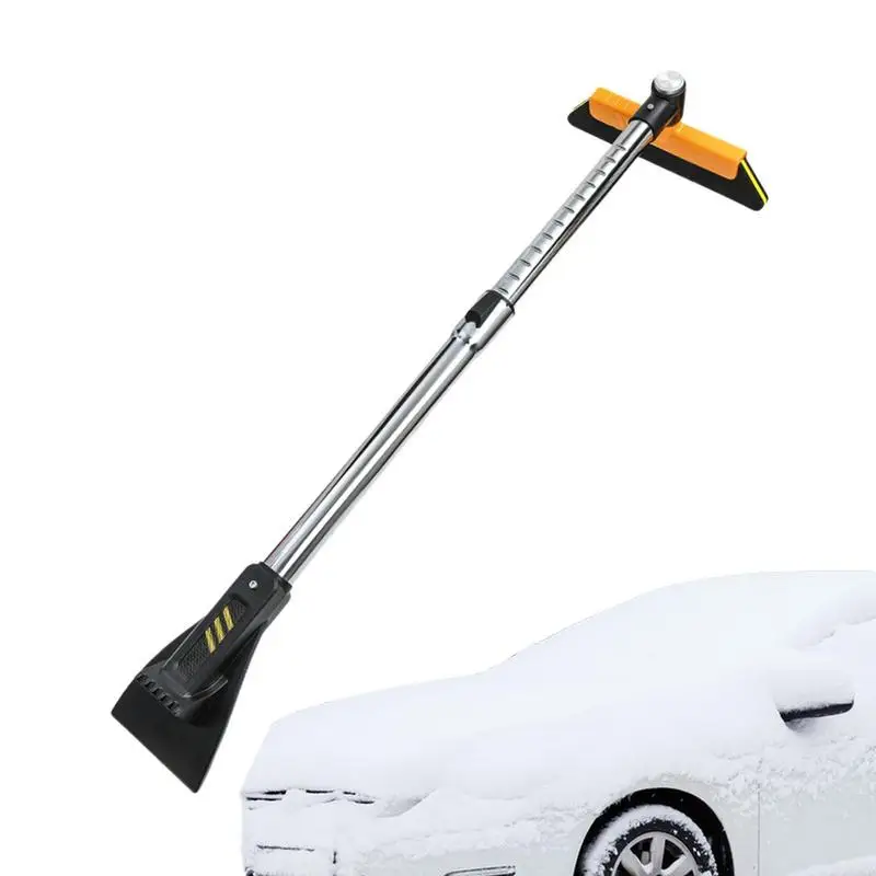 Car Snow Scraper And Brush Telescopic Adjustable Ice Scraper For Automobiles Winter Car Outside Cleaning Squeegee For Caravans