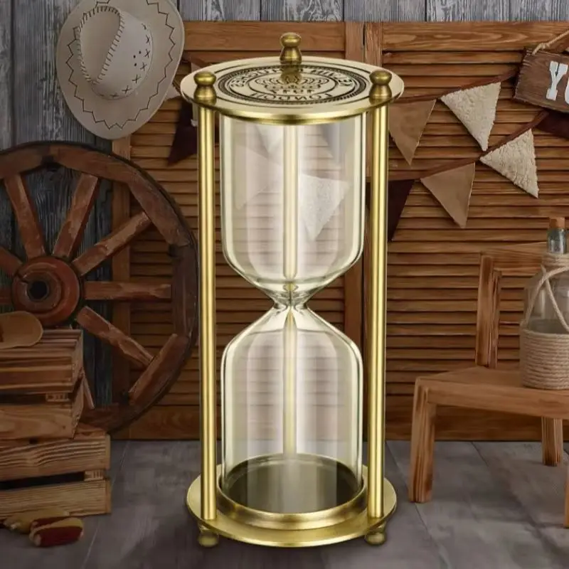 

Metal Craft Classical Three Column Hourglass Handmade Glass Diy Sandglass Timer Creative Anti Drop Sand Clock Home Decorations