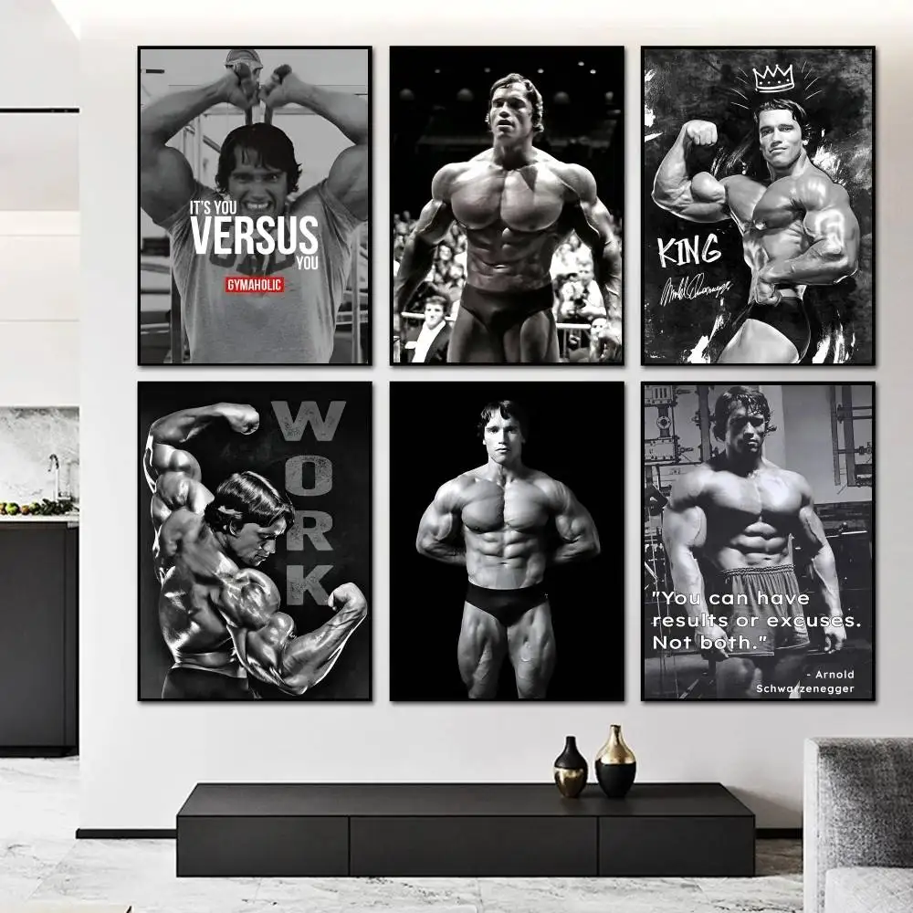 Arnold Schwarzenegger Fitness  Poster and Prints Wall Art Pictures for Modern Bedroom Game Room Home Decor
