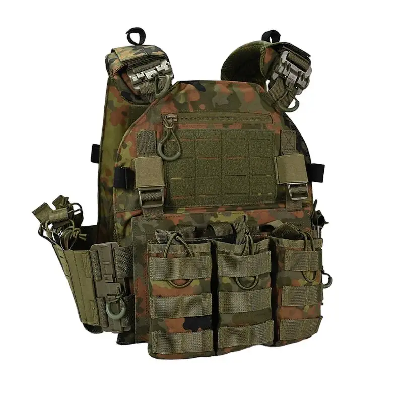 500D waterproof nylon laser MOLLE chicken vest Flecktarn tactical vest