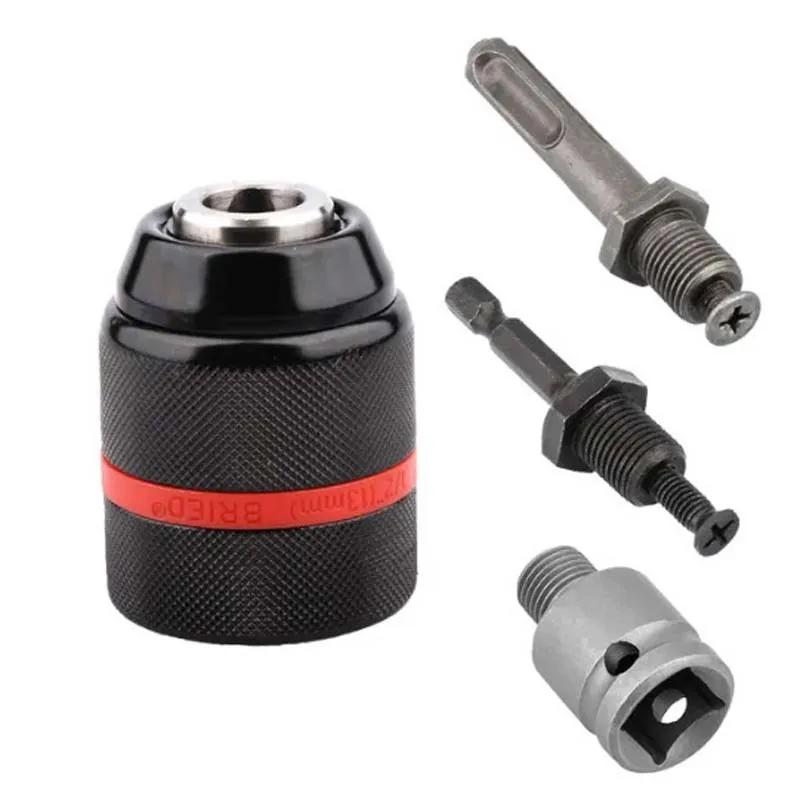 

Drill Chuck Ratchet Type Drill Chuck Self-Locking Chuck 13Mm 1/2 With Connecting Rod Conversion Head Chuck 4-Piece Set