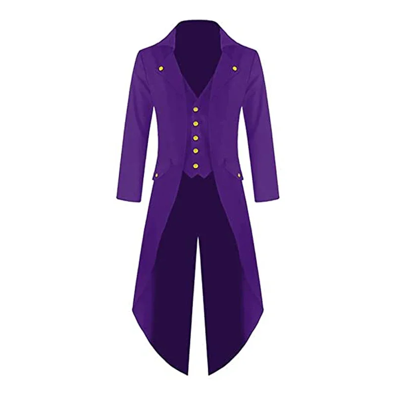 Medieval Plus SIZE Halloween Cosplay Costume Mens Kids Steampunk Gothic Jacket Victorian Tailcoat Vintage Tuxedo Coat