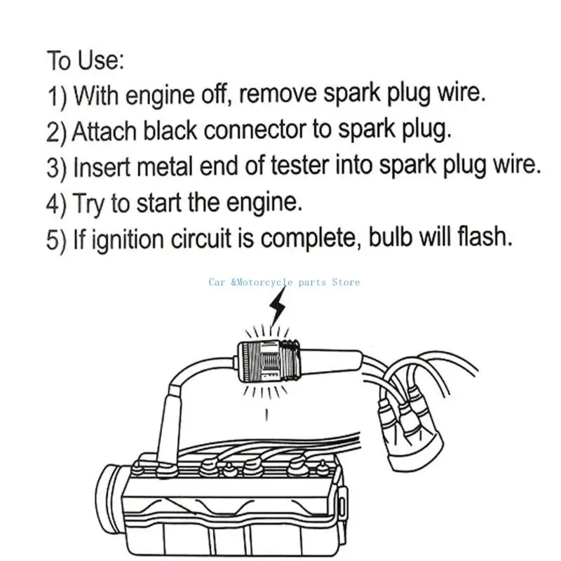 

Y9uc Spuck Tescer Пробуколка двигателя зажигание. Тестер 6-12 Вольт-защищенные катушки Арматура Диагностические детекторы