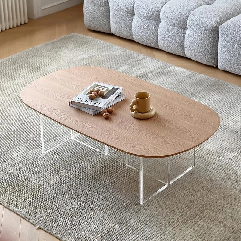 Nordic style acrylic floating tea table, homestay living room, Internet celebrity creative tea table, modern simple square solid