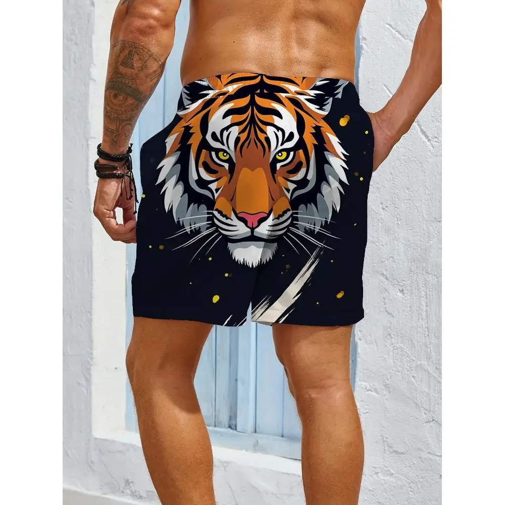 1pcs Men's Short swim trunks2026 Summer 3D Printed Short sleeve Polyester jogging men running Breathable Quick drying