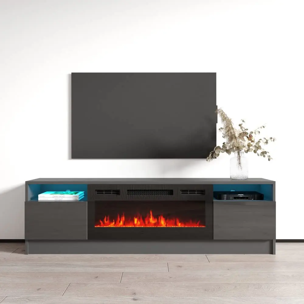Electric Fireplace TV Stand Multi-Color LED Matte Finish 59.1
