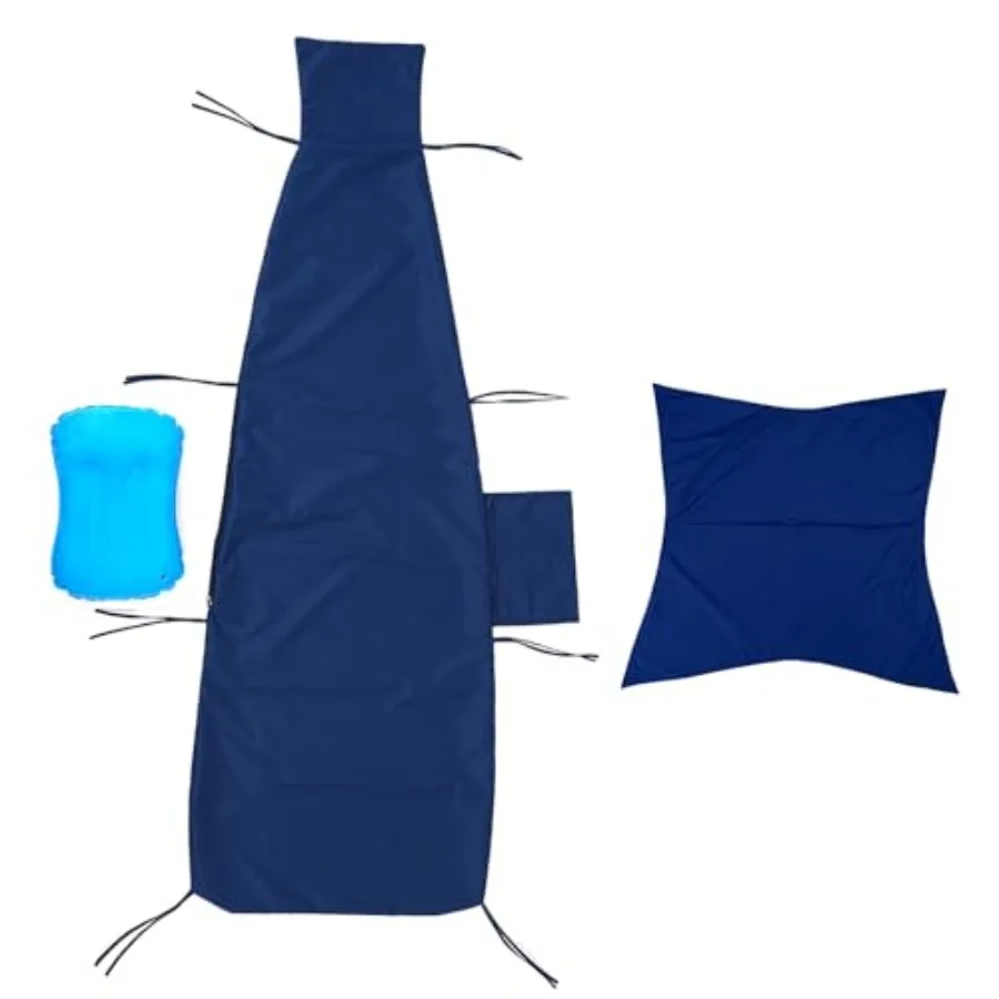 Replacement Cover for Outdoor Hanging Lounge Chair Cushion Cover Only,Waterproof, with Umbrella Fabric and Inflatable Headrest,