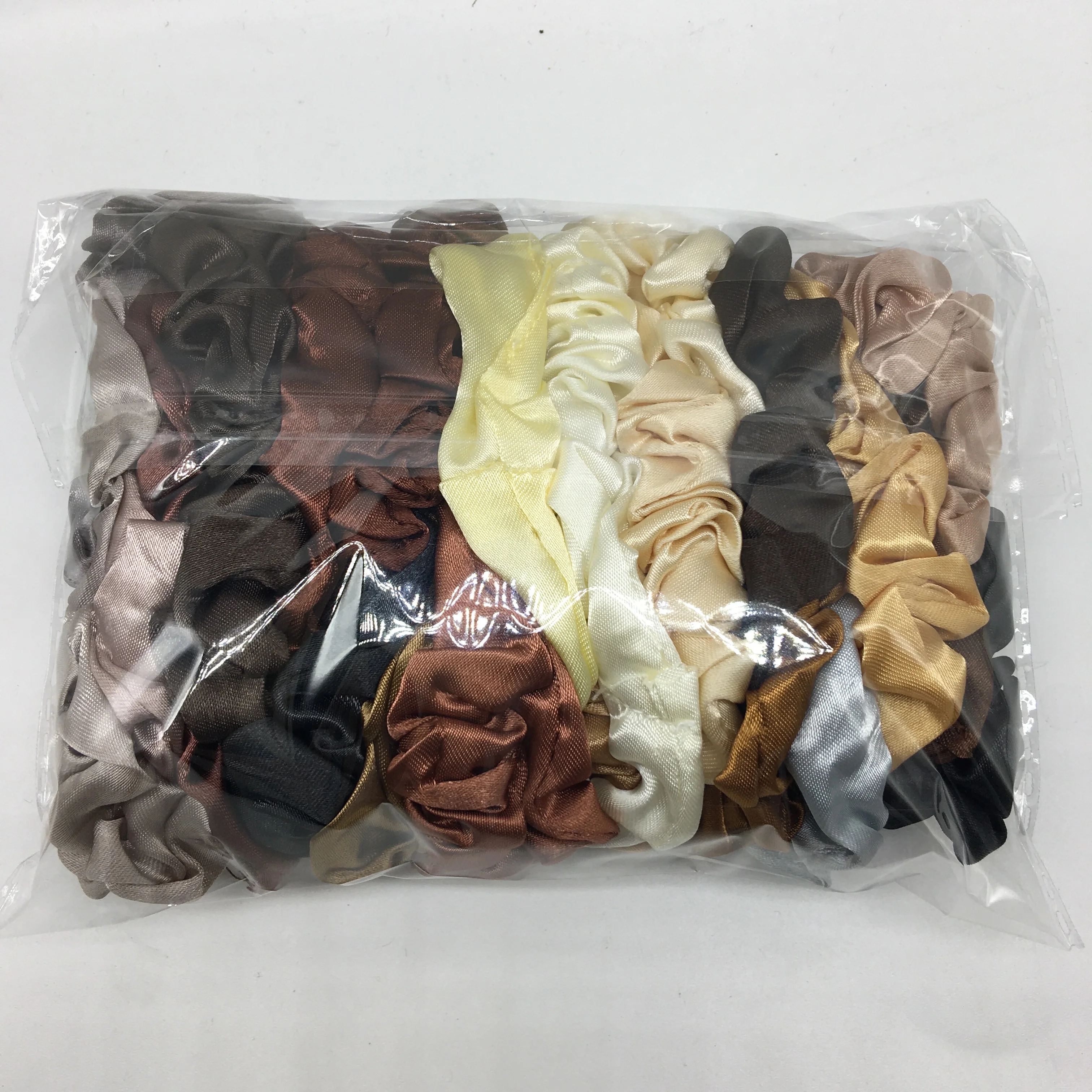 1/30/60/100pcs bulk satin scrunchies 100colors  women small 6.5cm headwear hair ties accessories casual cute black coffee image 4