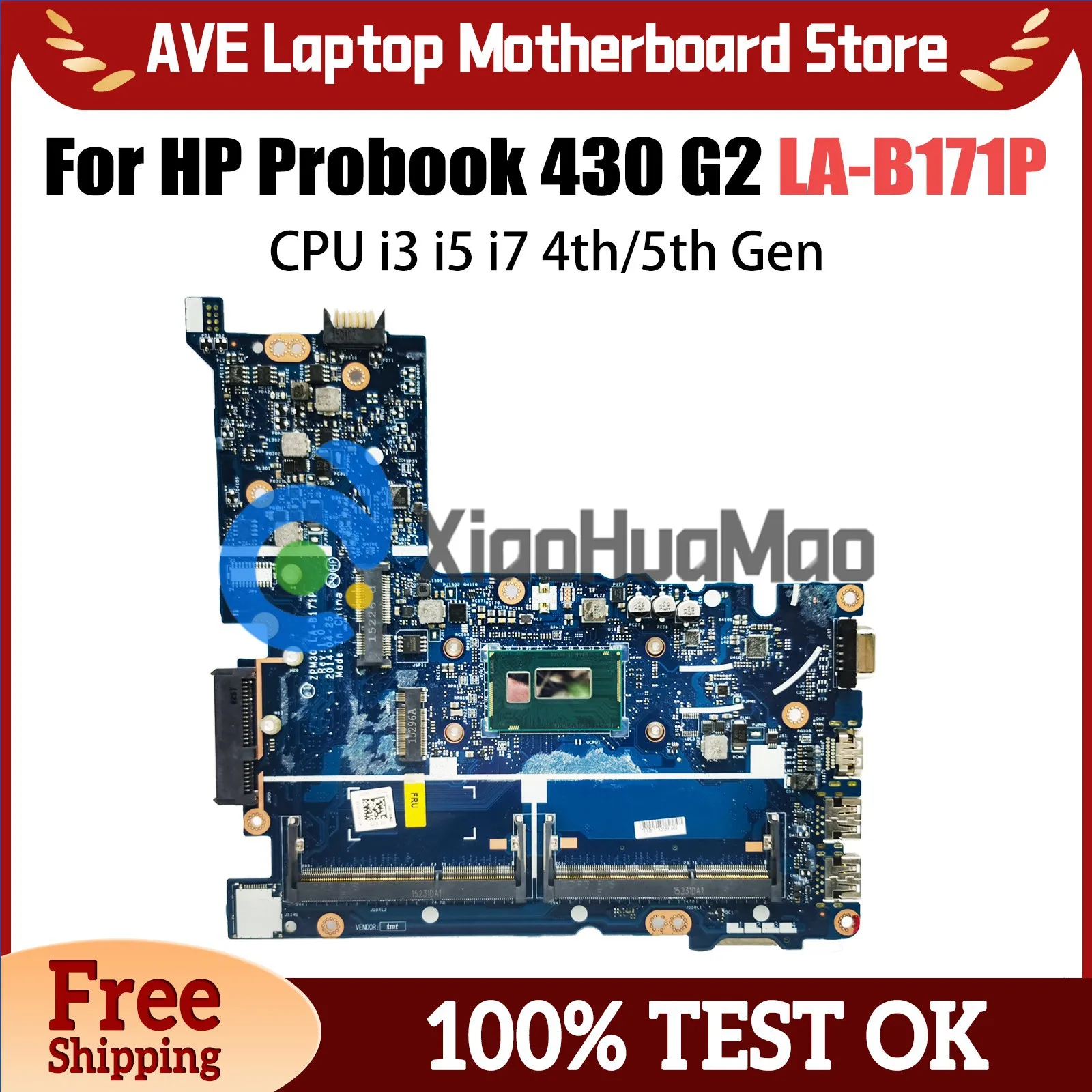 

LA-B171P Mainboard For HP Probook 430 G2 Laptop Motherboard 774515-001 798060-601 With i3 i5 i7 4th/5th Gen CPU