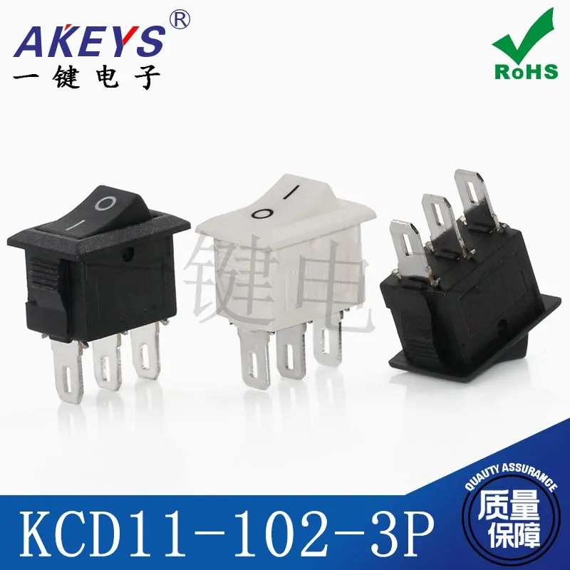 10pcs KCD11-102-3P Small Ship Type 10*15 Tripod Second Gear 3p2t Rocker Power Switch Table Lamp Small Button