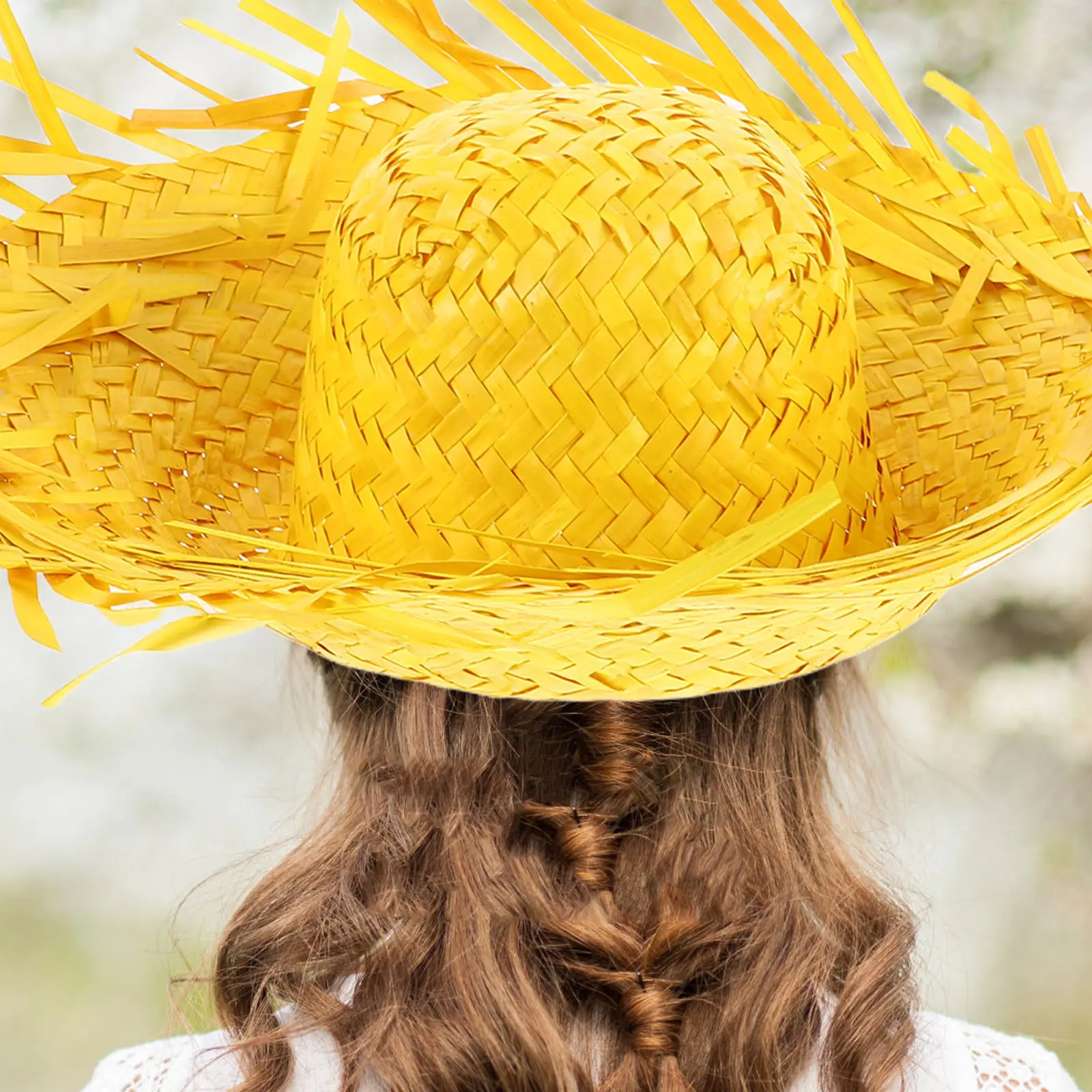

Handwoven Easter Straw Sun Hat Women Wide Brim Breathable Summer Beach Hat Lightweight Decorative Woven Garden Cap Stylish
