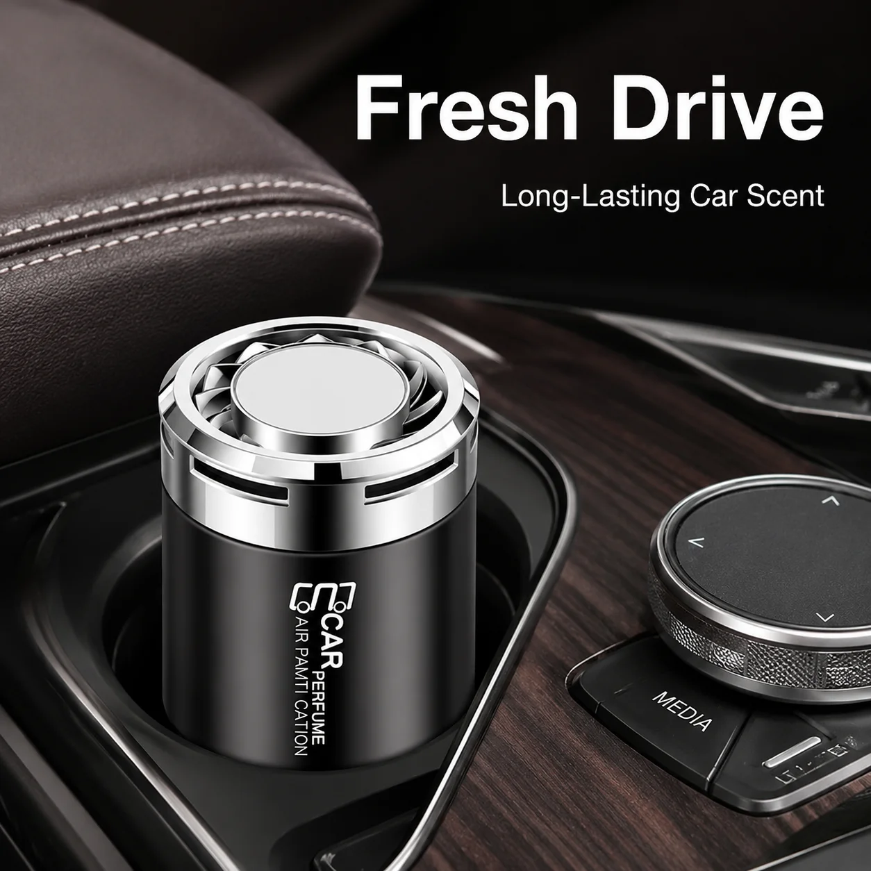Car Solid Perfume Cup Holder Air Freshener Long Lasting Scent Odor Remover for Auto Interior product image
