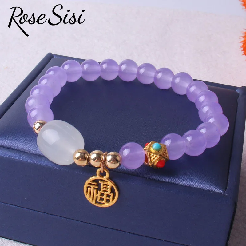 Rose sisi China jewels new Year of the Rabbit Bracelets Jinfu Plate Small Fresh Bead Bracelet for women Transfer Accessories