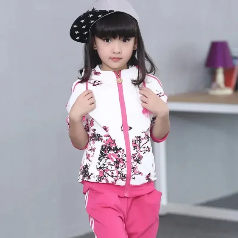 

Весенне-осенняя куртка на молнии + штаны, детская одежда для подростков от 3 до 12 лет, детский спортивный костюм с капюшоном, комплекты одежды для маленьких девочек, 2025 г.