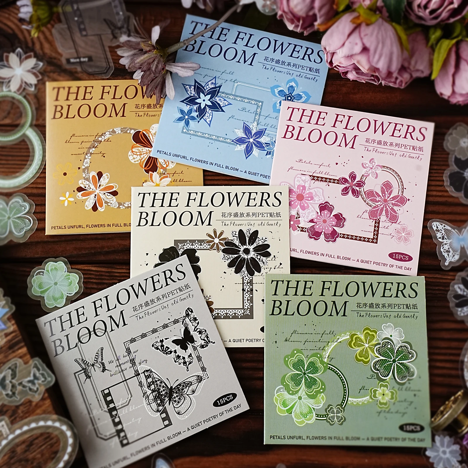 

Набор наклеек Etori Life Blooming Flower Series для домашних животных, 15 штук, винтажные, с ажурным цветочным узором и бабочками, для дневников, коллажей, ноутбуков, телефонов, фотоальбомов, скрапбукинга, поделок своими руками, подарочных пакетов для сту