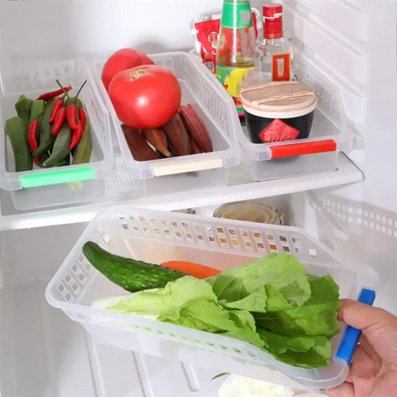 Fridge Storage Organizer Box Bins Refrigerator Bin Kitchen Food Basket Vegetable Pantry Container Clear Organizers Egg Fresh