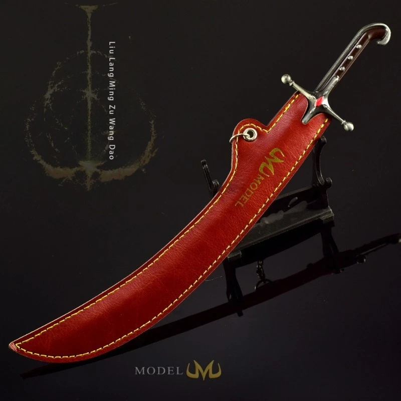 Scimitar-adorno artesanal totalmente de Metal, 26cm, cuchillo errante, modelo periférico de juego, juguete con artesanías exquisitas, regalos de colección Manship